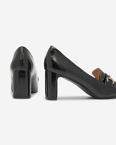 Noir escarpins style mocassin pour femmes Kolalic- Footwear