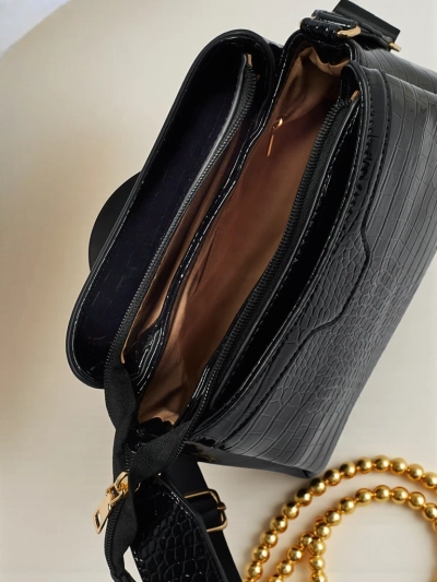 Petit sac à main verni en cuir écologique Midnight Fern