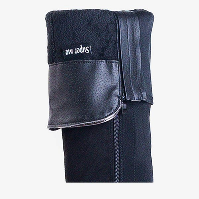 Cuissardes noires à talons plats de Gaglioli - Chaussures