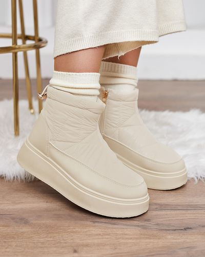 Royalfashion Bottes de neige à enfiler pour femme en couleur crème Armeda