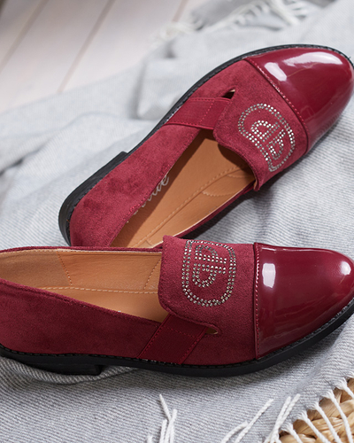 Mocassin femme bordeaux bout Velqi verni - Footwear