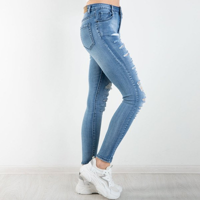 Jean denim bleu avec trous - Pantalon 1