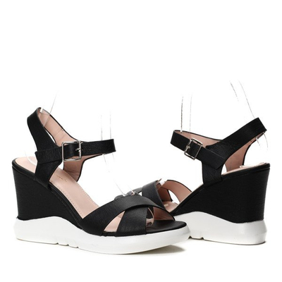 Sandales noires sur le coin Bexley- Chaussures 1