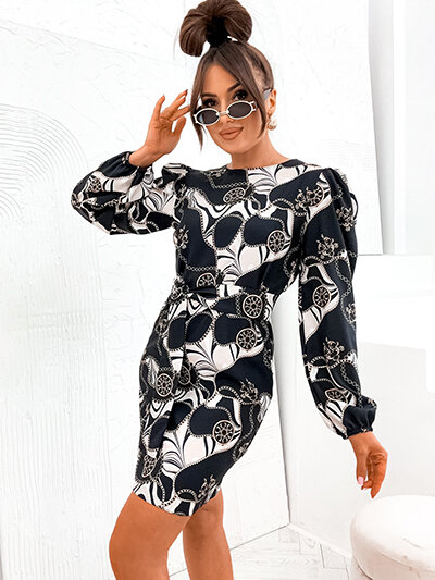 Royalfashion robe femme à imprimé décoratif