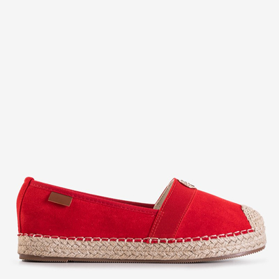 Espadrilles femme rouges à talons plats Anatola - Chaussures