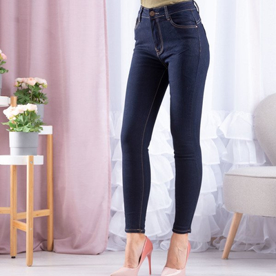 Pantalon taille haute bleu foncé - Pantalon 1