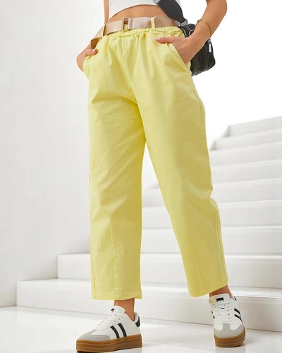 Royalfashion Pantalon droit en coton pour femmes tissu