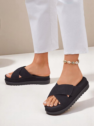 Royalfashion Sandales plates pour femmes Evre