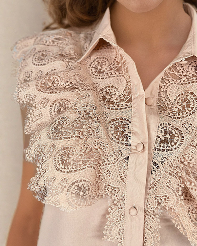 Royalfashion Chemise en dentelle pour femme