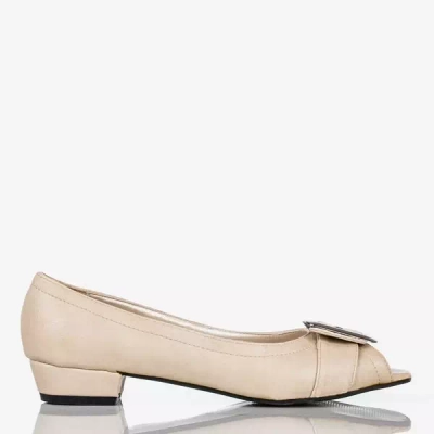 OUTLET Ballerines beiges en cuir écologique Milja - Chaussures