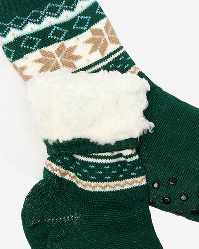 Royalfashion Chaussettes isolées Noël vertes pour homme