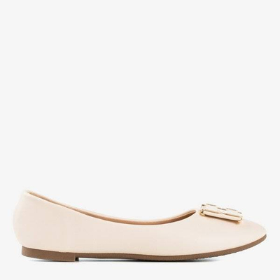 OUTLET Ballerines femme beiges avec un ornement sur la pointe Rionach - Chaussures