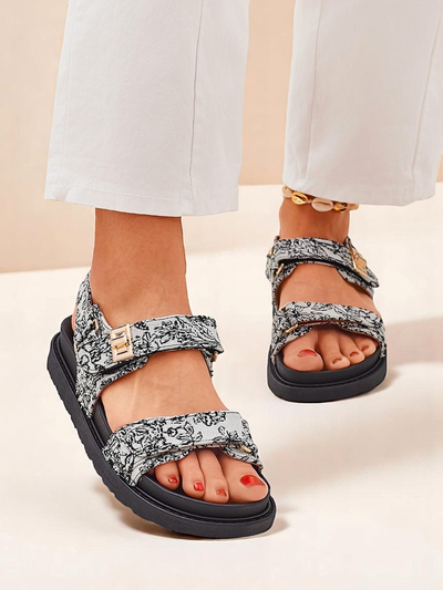 Sandales Royalfashion pour femme avec imprimé Aloé