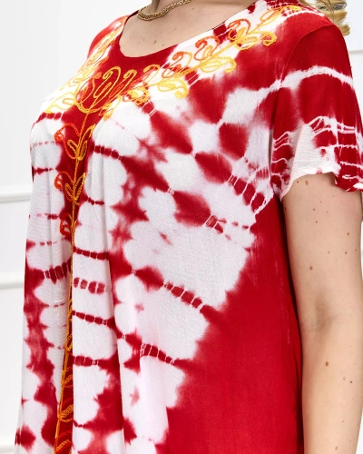 Jupe de plage imprimée rouge et blanche pour femme - Vêtements