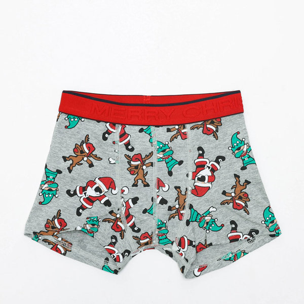 Boxer de Noël gris pour garçon - Sous-vêtements