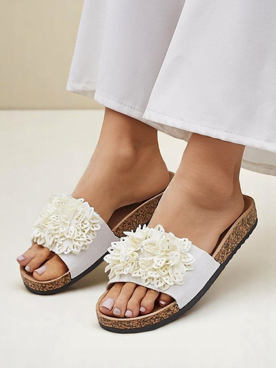 Royalfashion tongs pour femmes avec petites fleurs Occes