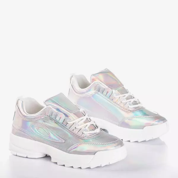 OUTLET Baskets argentées pour femmes avec une finition holographique That's It - Footwear