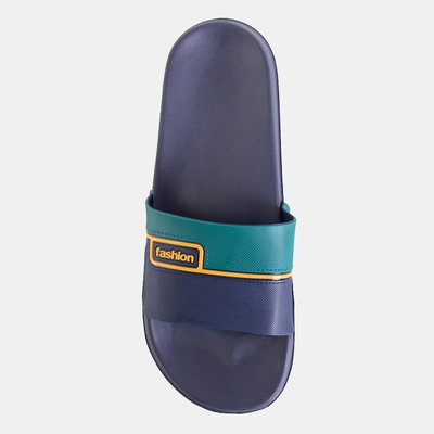 Chaussons pour homme en caoutchouc bleu marine avec ceinture verte Maxon - Footwear