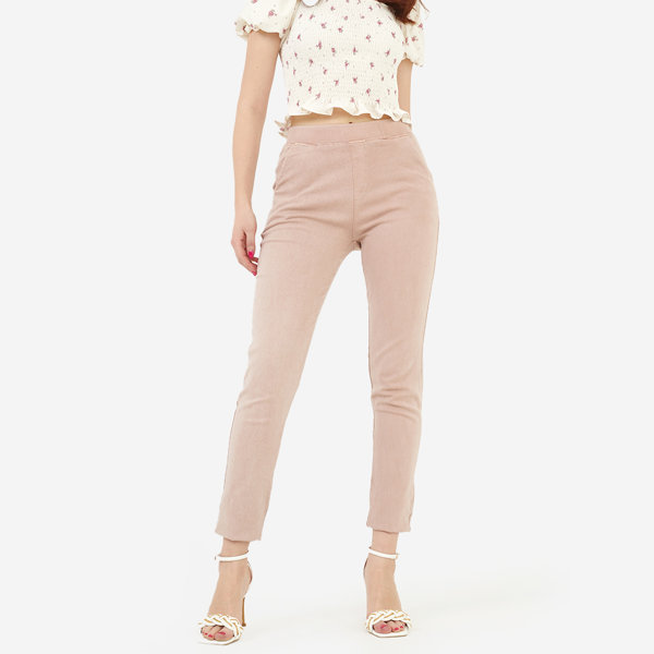 Treggings skinny roses pour femmes - Vêtements