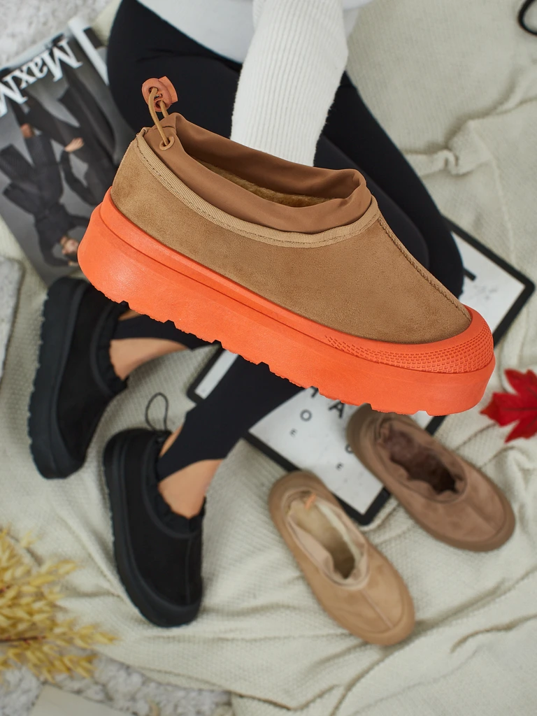 Baskets pour Femmes Flora Camel Suédées Confortables au Quotidien