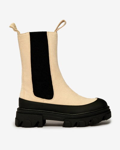 OUTLET Royalfashion Bottes hautes isolées pour femmes Beige Soft Way