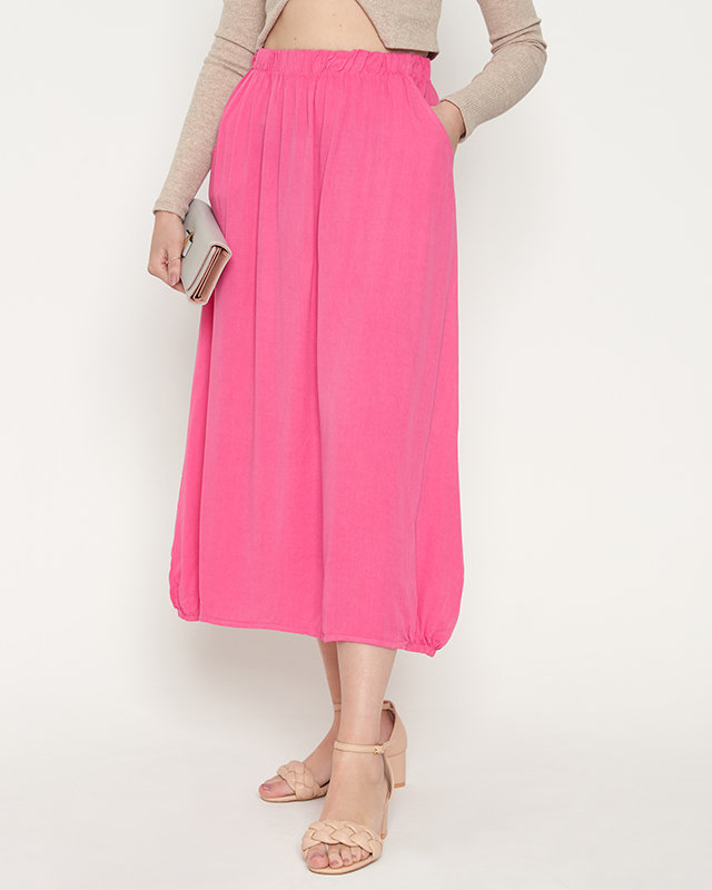 Jupe fuchsia longueur mi-mollet pour femme - Vêtements