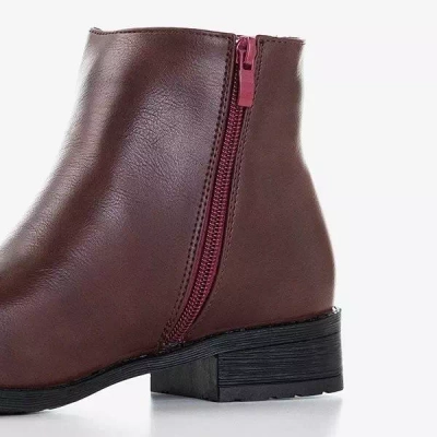 OUTLET Chelsea boots femme bordeaux à talons plats Timea - Chaussures