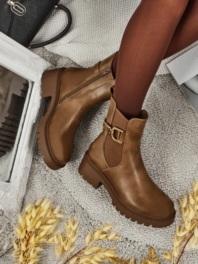 Bottines hautes pour femmes en cuir écologique Ovella