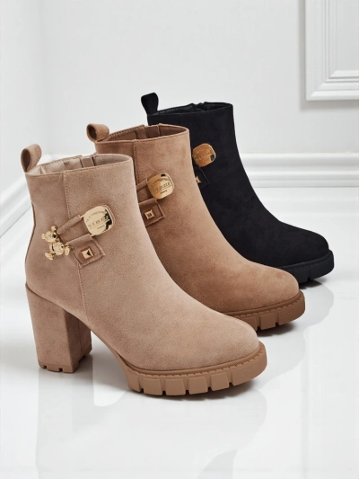 Bottines femme en éco-daim à talon bloc Bearr