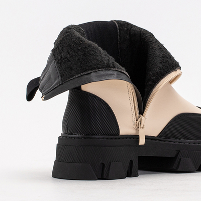 Bottes beiges pour femmes sur une semelle massive Rosidi - Chaussures