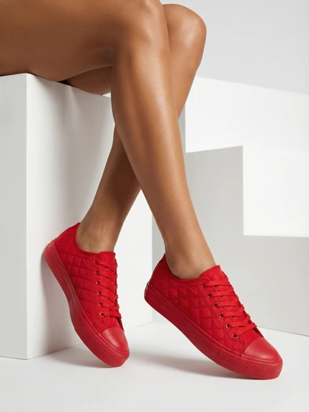 Baskets pour Femmes Stella Rouges en Tissu Sportives pour l'Été