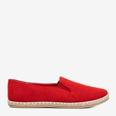 Espadrilles rouges pour femmes en éco-suède Melicija - Chaussures 1