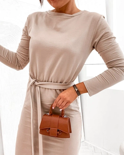 Royalfashion Robe en coton longueur genoux pour femme