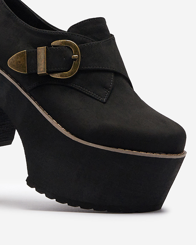 Demi-souliers noirs à talon haut pour femmes Kiacca- Footwear