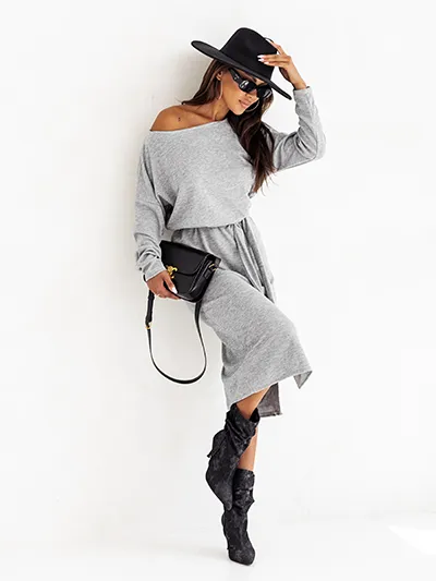 Royalfashion Robe midi pour femme