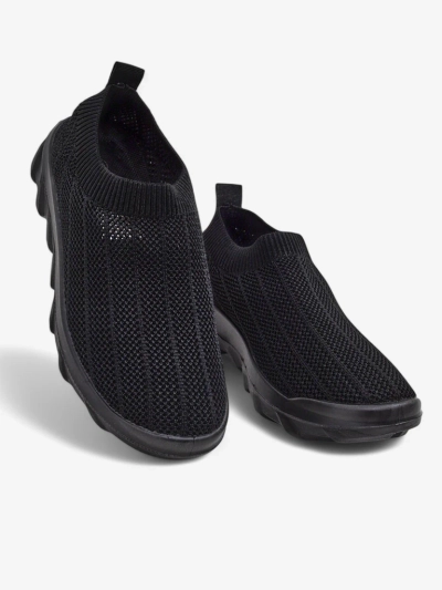 Baskets pour femmes Andromeda Nero – chaussures textiles noires légères à semelle plate