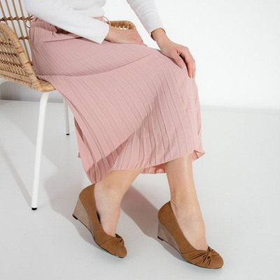 Escarpins compensés camel femme Nicolas - Chaussures