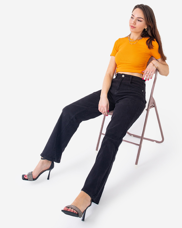 Pantalon large femme noir - Vêtements