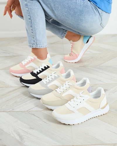 Chaussures de sport pour femmes en blanc et beige Arienla - Footwear