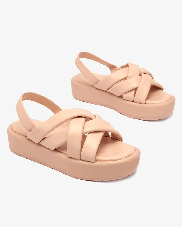 Royalfashion Powder Sandales à plateforme en éco-cuir pour femme Ivenika