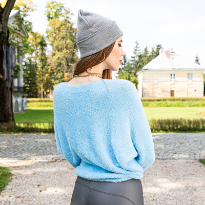 Pull bleu avec inscription - Vêtements