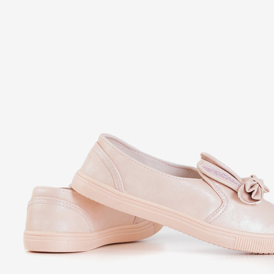 Slip enfant rose clair avec nœud Ferrina - Chaussures