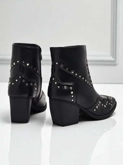 Bottines santiags à talons avec strass Glaciere