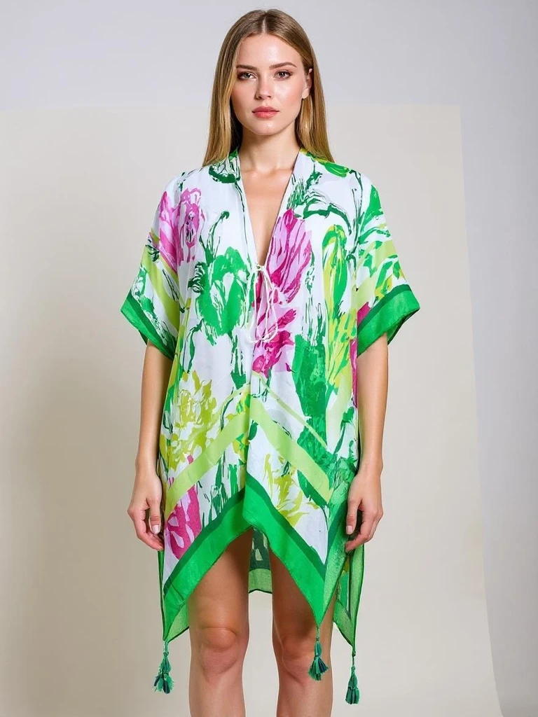 Paréo Calista - Paréo de plage coloré Royalfashion jusqu'aux genoux avec un décolleté en V