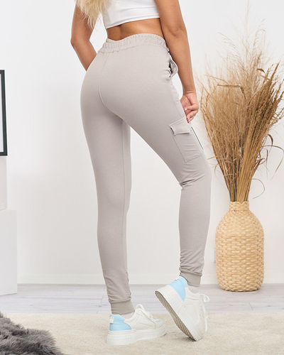 Pantalon de survêtement femme en coton gris - Vêtements
