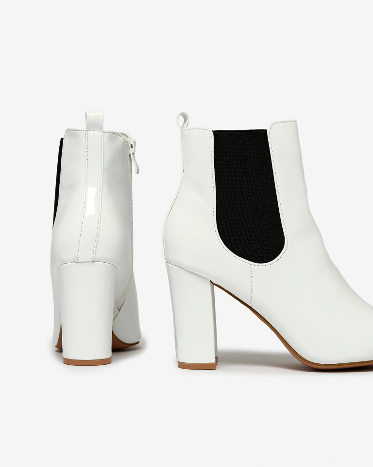 Royalfashion Bottes à talon aiguille Lady Jeny pour femme en blanc