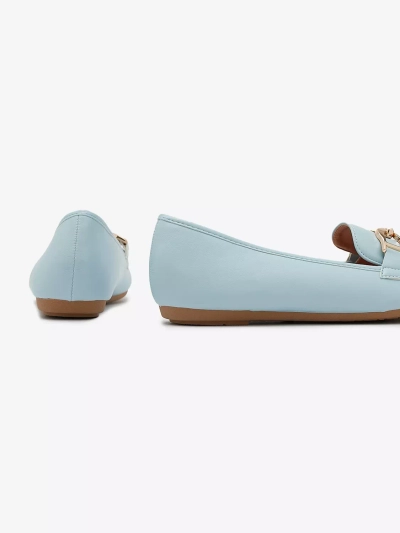 Mocassins pour femme en éco-cuir bleu avec embellissement Wiwet-Footwear