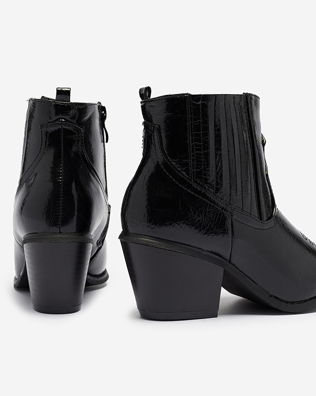 Santiags en cuir écologique noir sur tige basse Subin - Footwear