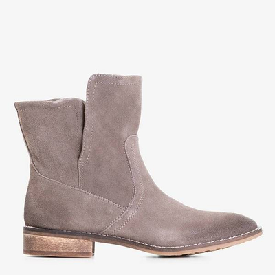 OUTLET Boots femme gris clair à talons plats Judetta - Chaussures