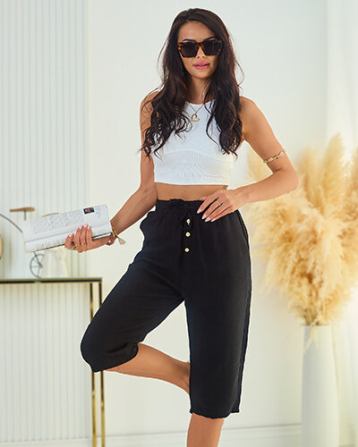 Royalfashion Short 3/4 en tissu pour femme